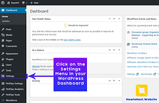 Step-1 Click Settings in WordPress Dashboard