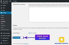 Step-4 Save to Remove Gravatar from WordPress